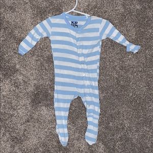 Kickee Pants blue stripe 0-3m footie